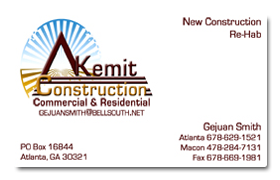Kemit Construction Business Card Design