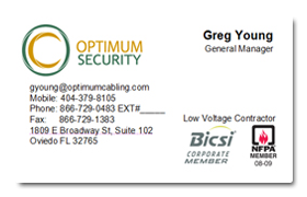 Optimum Security Business Card Design
